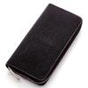 [Revetta] Stingray Leather Long Wallet, Black, Round Zipper, Genuine Leather, 21 Card Slots, Large Capacity, Caviar Finish [225stw]