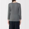 MUJI Warm Cotton Thick Sleeve FCD16A5A Medium Gray M Women's U-Neck 3/4 T-Shirt Women's