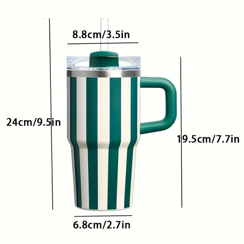 Garrafa Térmica de Água de 20oz Com Alça e Canudo Utensílio para Beber Quente Frio Aço Inoxidável Garrafa Térmica Portátil Copos de Café para Carro Caneca Térmica