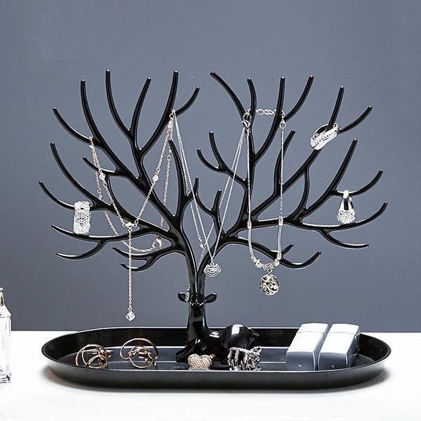 

Стелаж для демонстрації ювелірних виробів Сережки Стелаж для зберігання ювелірних виробів для рук Стелаж для зберігання сережок Намисто Побутовий творчий стелаж у формі лося 24.5*12.5*22cm чорний