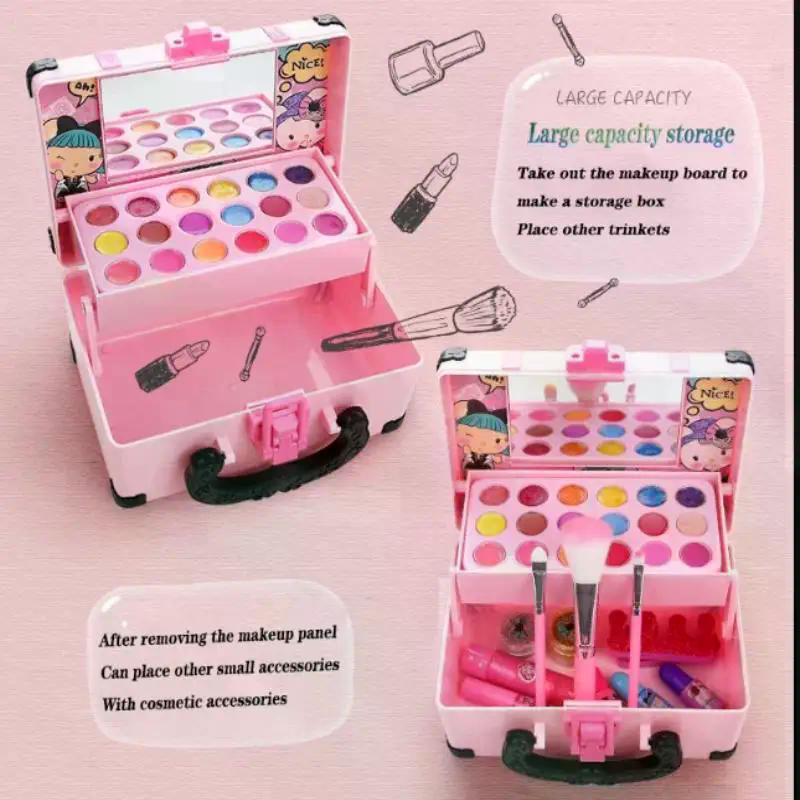 32PCS Kids Makeup Toys Girls Real Makeup Kit Washable Non-toxic Makeup Toy Set Retro Beauty Makeup