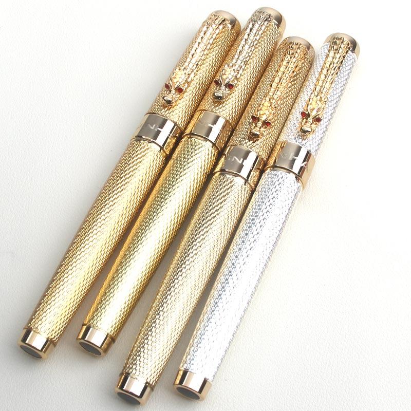 JINHAO 1200 Lusso Alta Qualità Bianco Perla Dorata Colore Drago Ufficio Business Pennino Medio Rollerball Penna Ufficio Business