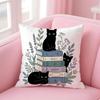 Black Cats With Books Cushion Cover Short Plush Soft DoubleSided Printing Pillow Case Cozy Sofa Bedroom Home Decor Gift