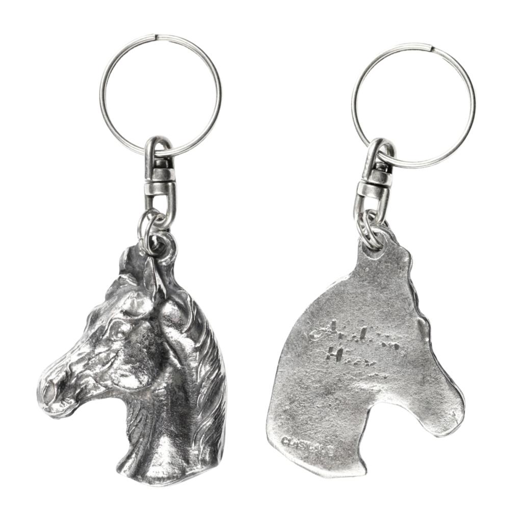 Australian Stock Horse silver-plated keychain with a horse in a decorative box, handbag ornament, backpack pendant by Art-Dog