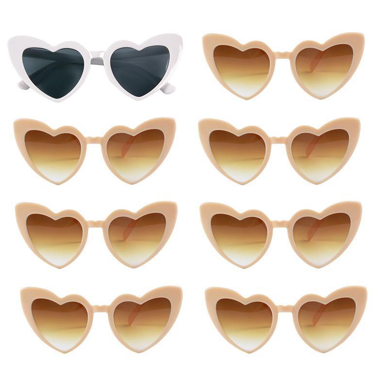 6/8pairs Vintage Heart Shaped Sunglasses Bachelorette Bride Bridesmaid glasses Wedding Bridal Shower Decor woman Hen party gifts 5
