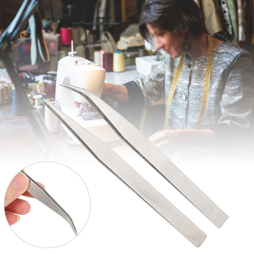 5pcs Stainless Steel Tweezers Straight & Curved Tweezers Hand Repair Tools