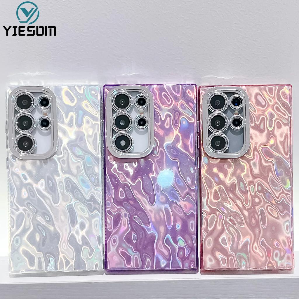 Laser Fold Tinfoil Phone Case for Samsung Galaxy S26 S25 S24 S23 Ultra S26 Plus S24FE Shockproof Glitter Camera Protection Cover