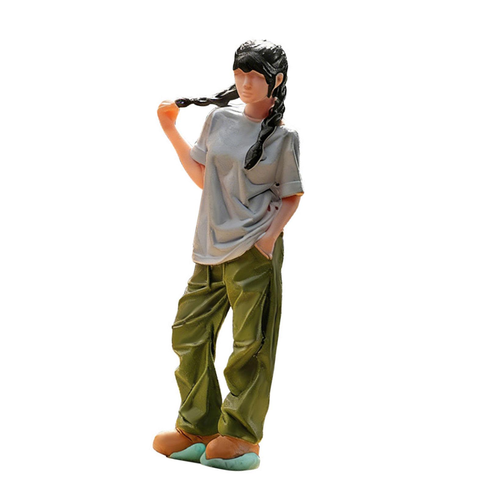 

1:64 Scale Hand Painted Resin Collectible Figure Miniature Model Accessories Realistic Lounge Girl Figure Model Gift 1