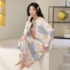 Pajamas Ladies Spring And Autumn Cotton Long Sleeves Cartoon Loose Large Size Long Dress Knee Dress Cute Pajamas Autumn Styles