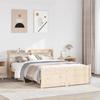 VidaXL Bed Frame with Headboard 120x200 Cm Solid Pine Wood, Bed, Solid Wood Bed Frame, Bedroom Furniture At 3306760