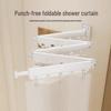 Handun No-Punch Shower Curtain with Telescopic Rod