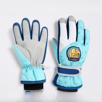 Children's Warm Gloves Windproof Bicycle Touch Screen Waterproof Fleece  Student Ski Gloves  Cycling Five Fingered Dinosaur