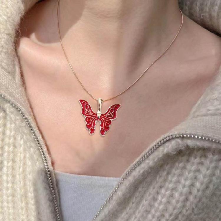 Butterfly Pendant Choker Adjustable Chain Necklace Perfect Gift for Girls Women