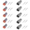 Deutsch DT 2 Pin Connector Kit 2pin Waterproof Automotive Wire Connectors | Gray Waterproof Electrical Wire Connector for Cars,