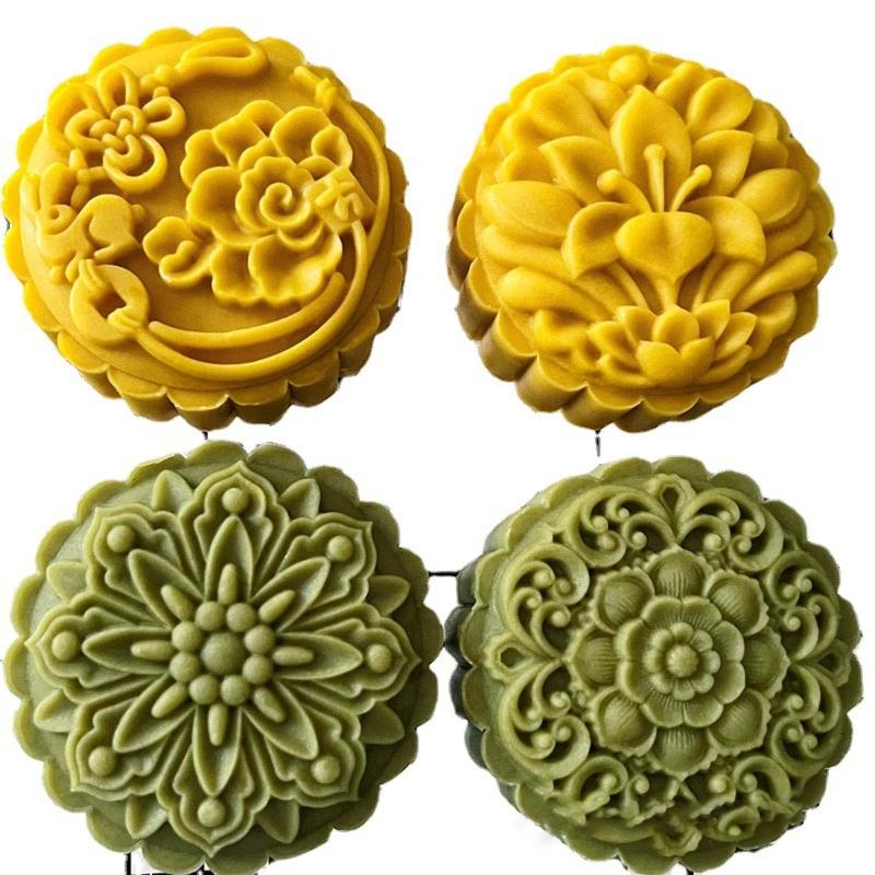 150g/200g Flower Shape Pastry Moulds Mooncake Mold Mooncake Mould Hand Pressure Tool Plastic Material Baking Accessories