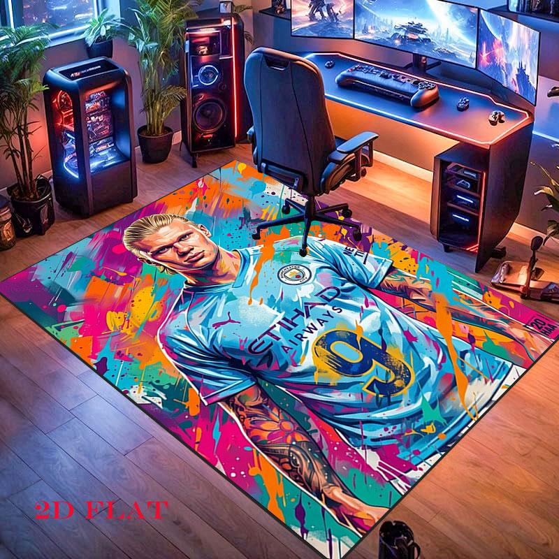 Haaland poster Carpet Rug for Living Room Bedroom Home Sofa Decoration,Kids play Nonslip Floor Mat