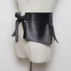Women Dress Belt Fashion Chic Pu Leather Pleated Skirt Peplum Cincher Belt Wide Waistband Skirt Belt Leather Cummerbunds