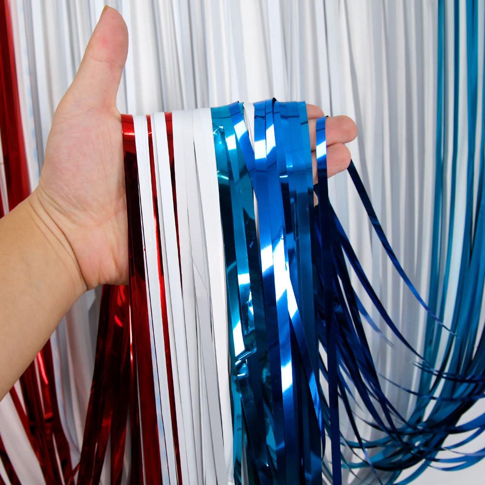 Red White Bright And Blue Independence Day Decorative Streamer Curtains For Atmosphere Party