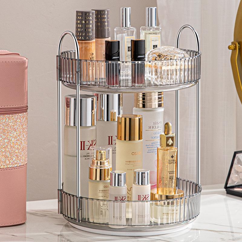 Rotating Luxury Cosmetics Storage Box for Vanity Table and Bathroom