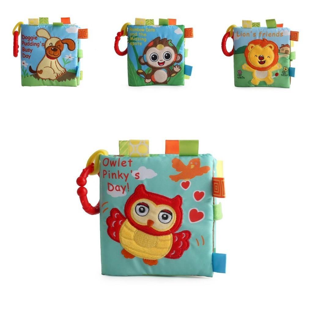 New Baby Cloth Book Hand Book Early Education Puzzle Toy With Sound Paper Cloth Book Bag Lt4960 Owl 0.02kg