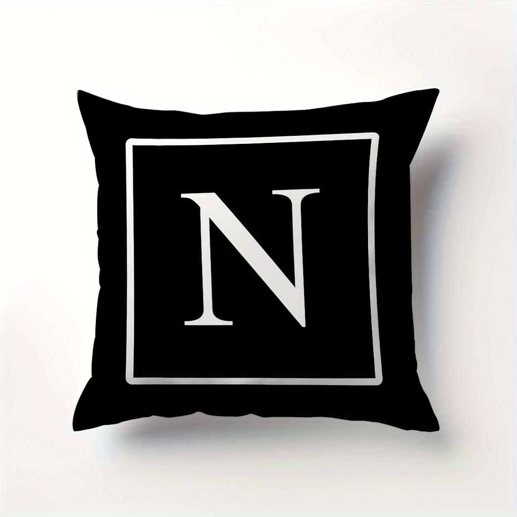 Minimalist Letter Pillow Cover Single Alphabet Print Cushion Case Personalized Initial Decor Pillow for Home Dorm