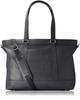 Eledita Men's Genuine Leather Business Tote Bag, 2-Way Design, Large Capacity, B4 Size, BTB03 (Black)