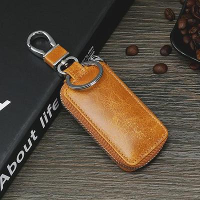 Retro Unisex Vrchná vrstva Hovädzia koža Zips Kľúčenka na auto