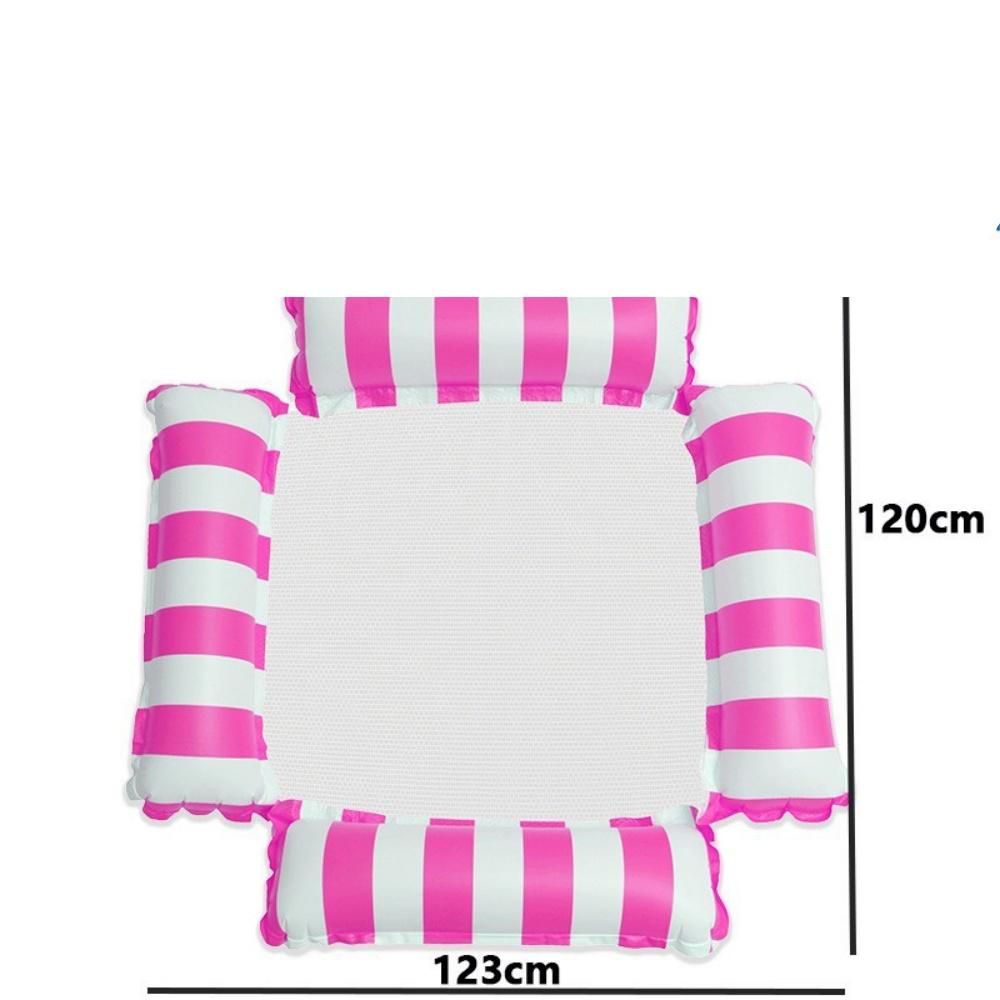 

Inflatable Floating Water Hammock Chair With Backrest Portable 4 Tube Inflatable Pool Float Mesh Hammock For Water Recreation маджента