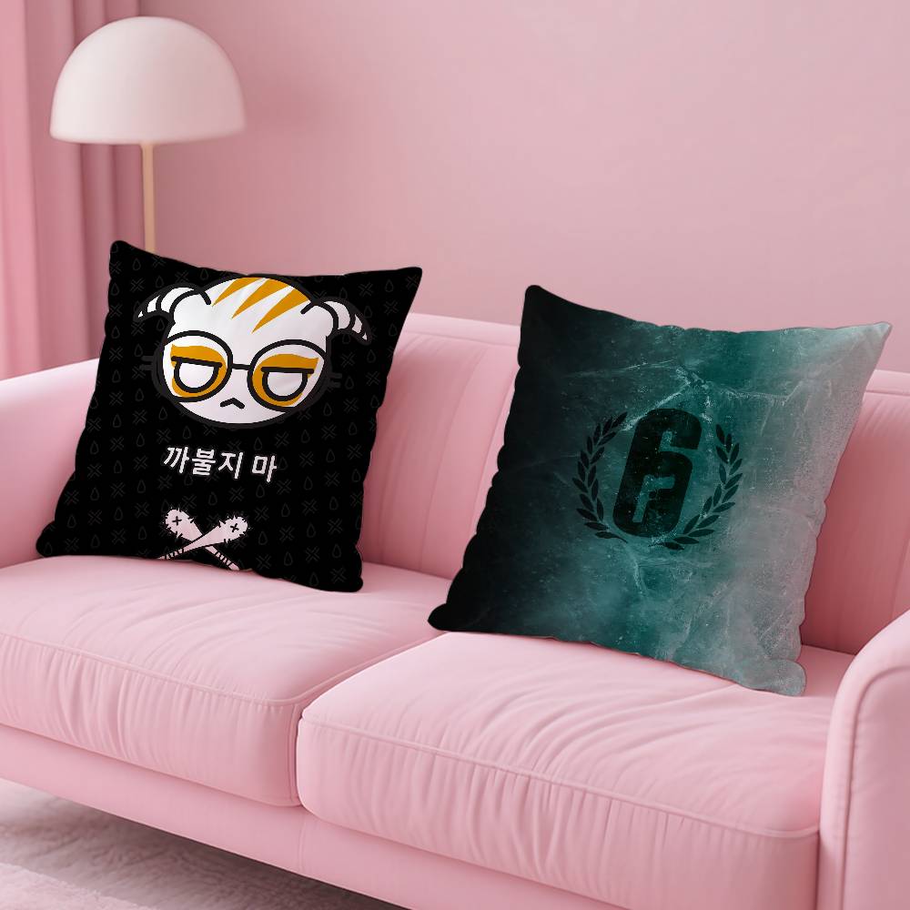 Tom C-Clancys R-Rainbow Six Siege Game Pillow Case Pattern Printed Pillowcase For Living Room Sofa Cushion Cover & Bedroom Decor
