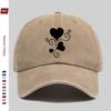 pc Adjustable Buckle Trucker Cap for Men  Women  Lightweight Vintage Washed Baseball Hat with Vine Heart Print Suitable for