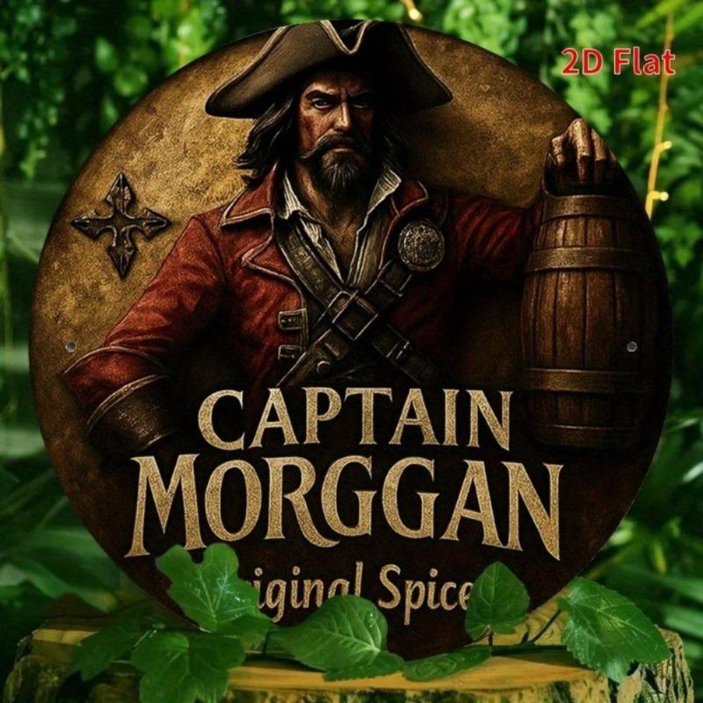 Vintage plechová cedule Captain Morgan Rum Bar Pirátské nástěnné umění Domácí Pub Dekor