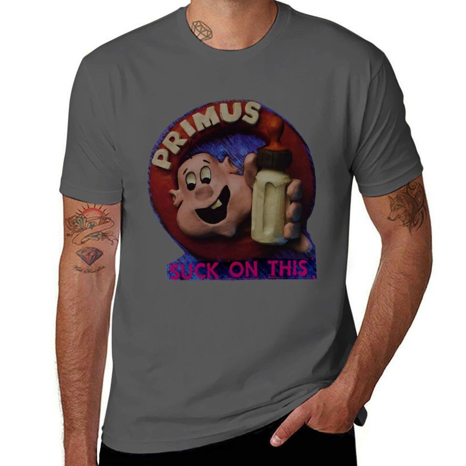 

Primus Suck On This 4500 Logo T-Shirt men t shirt cotton 100% mens graphic t shirts T-Shirt 4XL