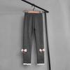 Imitation Denim Girls Pant Autumn Winter Plus Velvet Warm Long Pants Bow Lace Kids Trousers