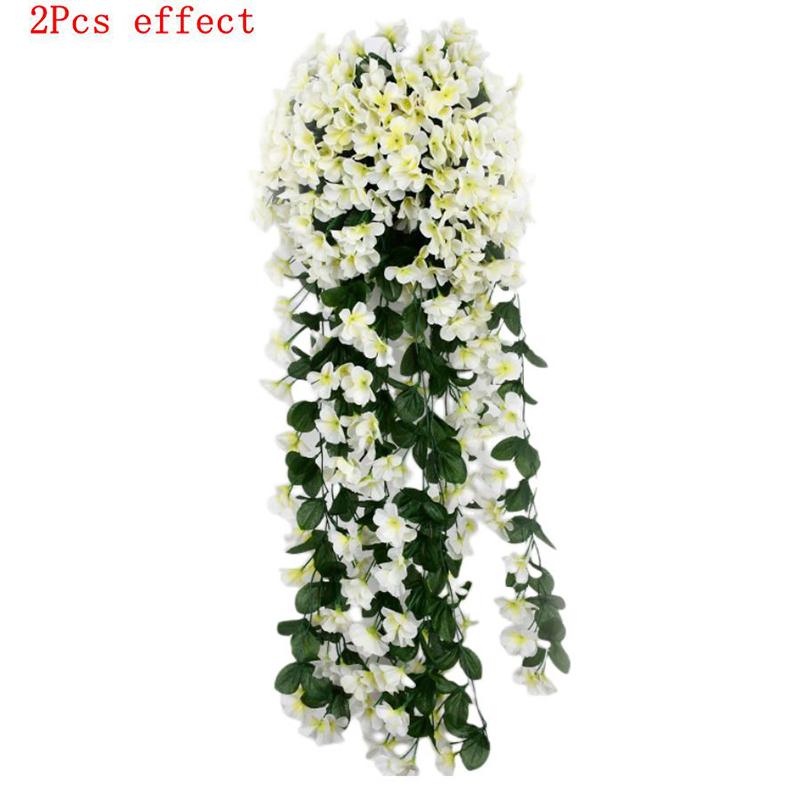

1/2Pcs Violet Artificial Flowers Vine 80cm Fake Plant Hanging Wall for Home Room Outdoor Garden Wedding Decoration Flower Basket 1Pcs белый