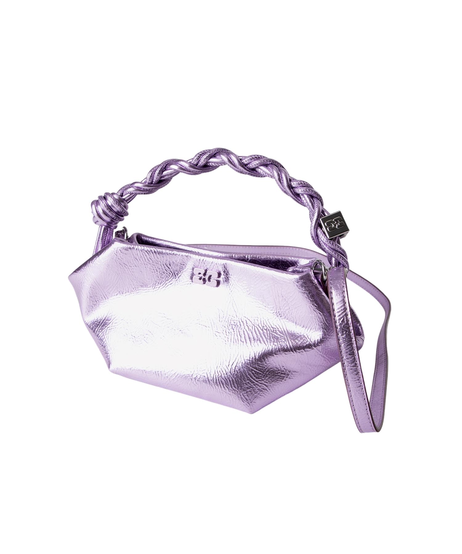 

Ganni A6338 Bou Bag Mini Metallic Shoulder Pink Lavender Bag, Women s, [Used]