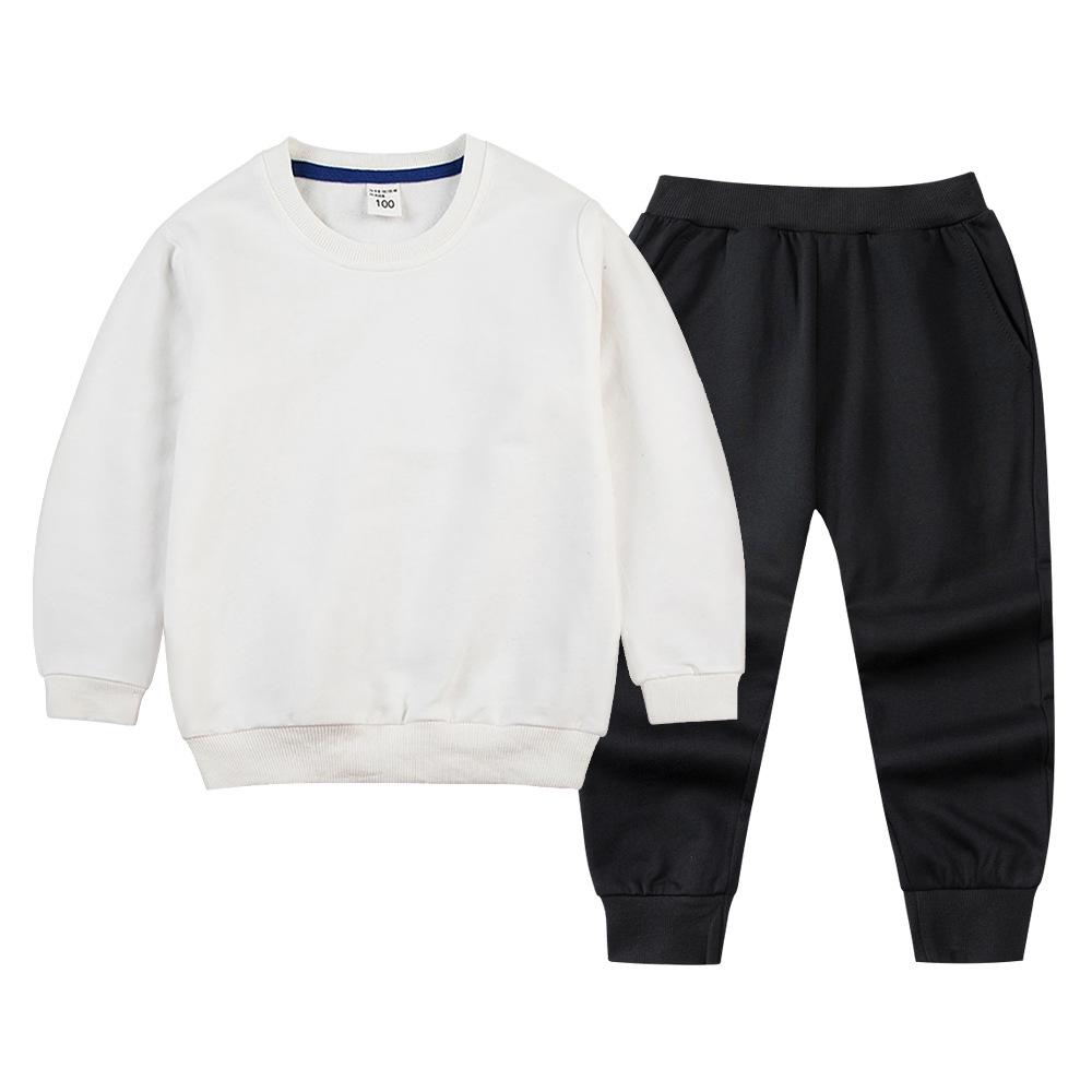 Children's Hoodie & Sweatpants Set: Autumn/Winter Casual Two-Piece with Custom Print Option