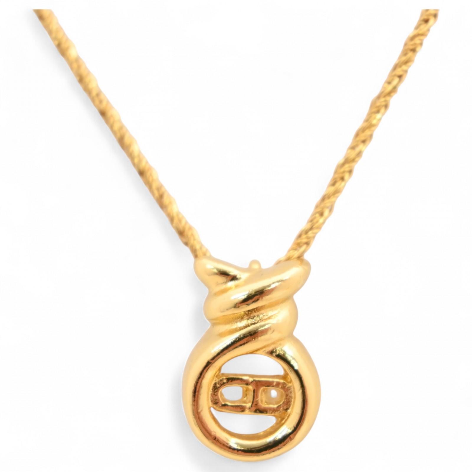 

Auth DIOR CD Logo Necklace Gold Metal di4606vd