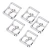 5pcs Easy Installation Metal Replacement Buckle Square Center Bar Single Prong Buckle Leather Craft