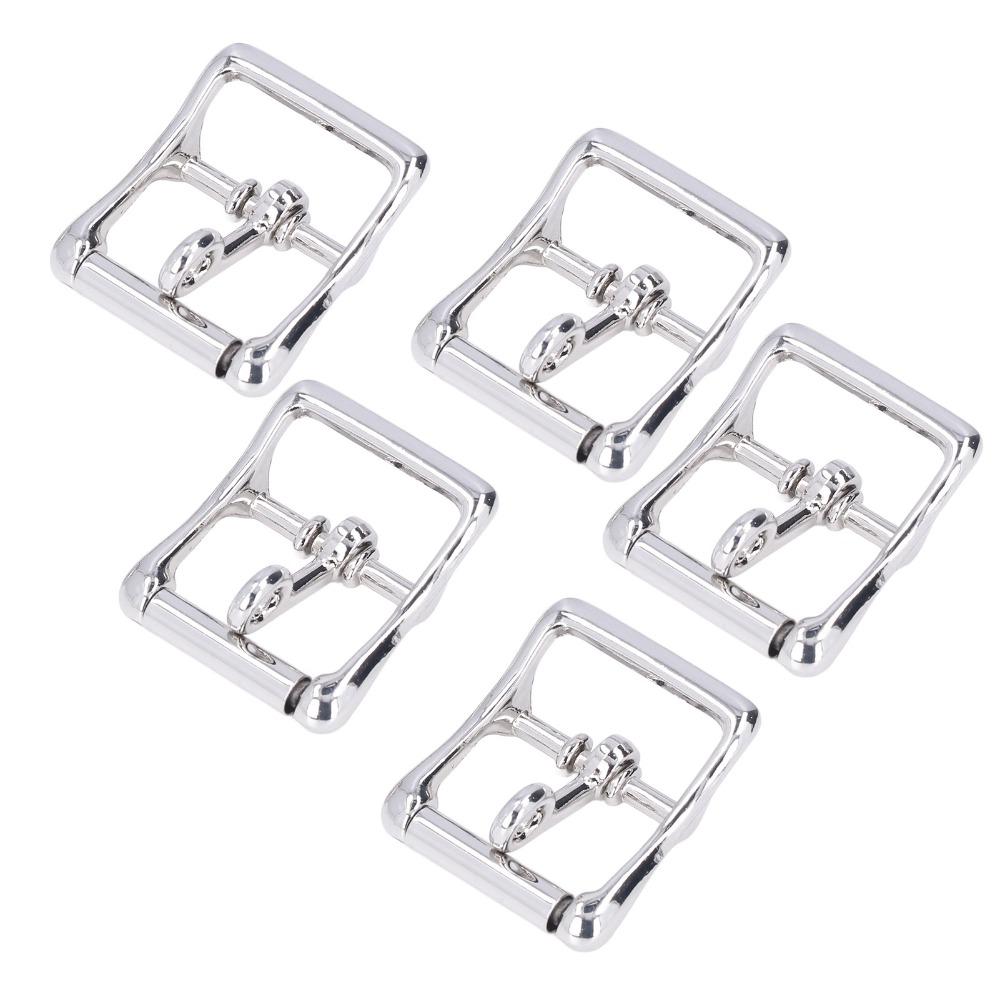 5pcs Easy Installation Metal Replacement Buckle Square Center Bar Single Prong Buckle Leather Craft