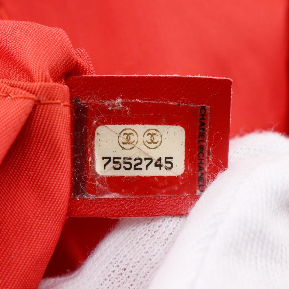 Chanel Tote TGM Tote Bag A15826 New Travel Line Red Nylon Canvas Women Used