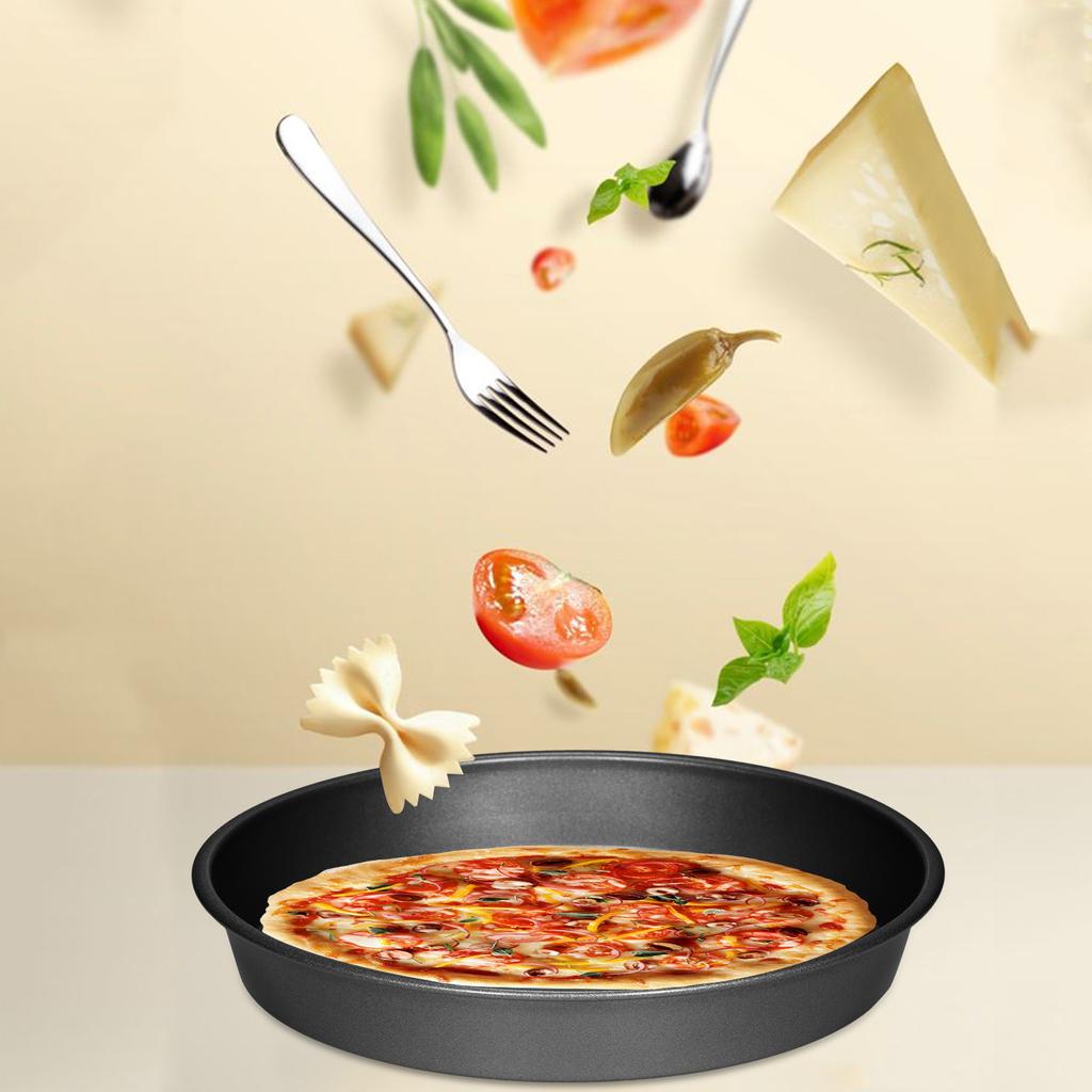 Pizza Pan Pizza Baking Pan Black Baking Sheets for Oven Nonstick Round Pizza Tray 8 inch Bakeware Carbon Steel Sheet Pans for Cooking Multifunction