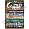 Vintage Ocean Pirate Iron Sign Metal Tin Plate Poster Art for Home Bar Man Cave Garage Club Decor