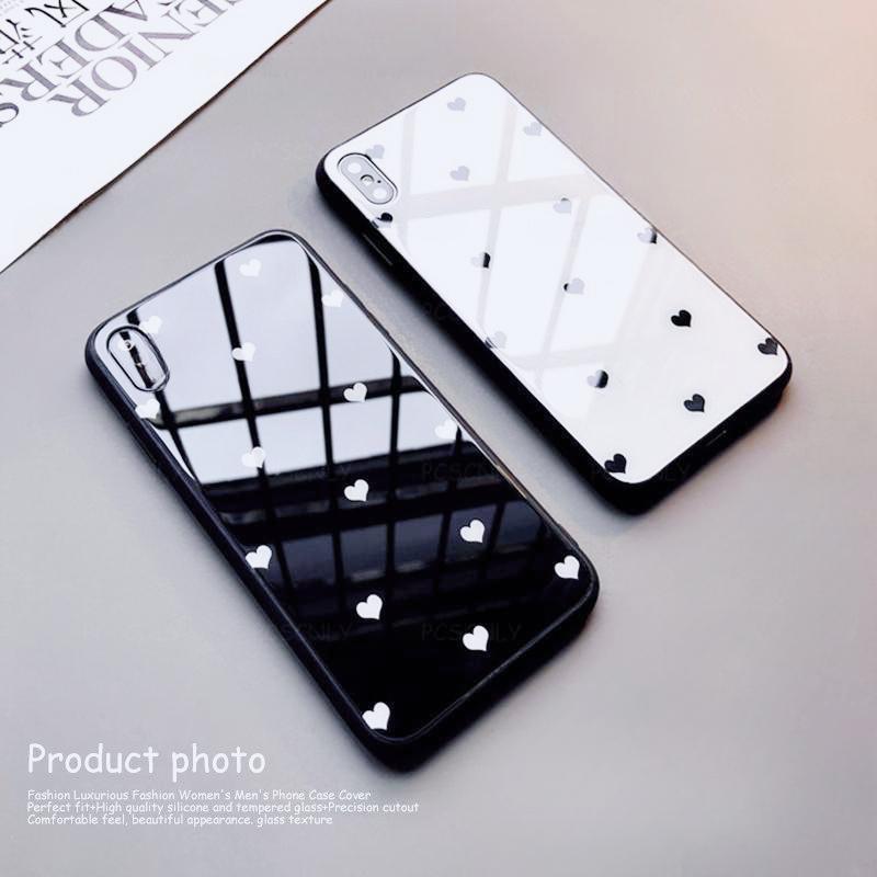 Love Heart Hartglas-Telefonhülle für Samsung M55 M15 M54 M53 M34 M14 M53 M33 M23 M13 M52 M51 M31 Schutzhülle mit Quaste