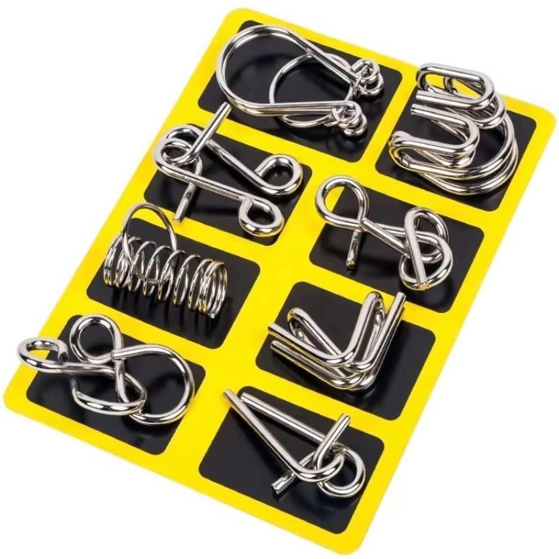 Nine link series puzzle set with 8-piece metal buckle and detachable Buckle adult stress relief toy gift