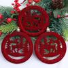 3PCS/Pack Christmas Tree Colorful Round Gift Multi-element Christmas Flocking Atmosphere Ornament Decoration Pendant Party