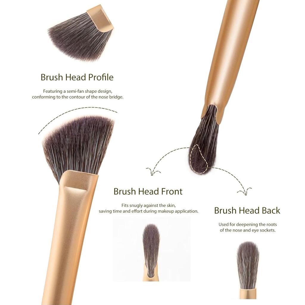 Half Fan Shaped Nose Contour Brush for Concealer, Highlighter & Shading – Soft Bristles, Portable & Precise  Blending Makeup Tool– 1PC or 2PCS