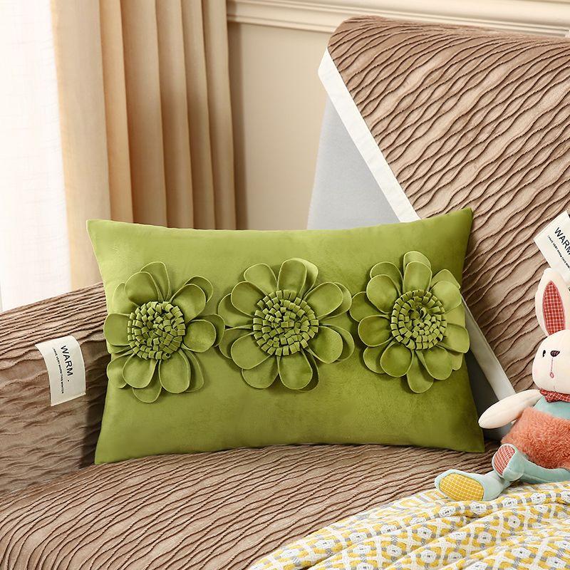 Pillowcase, Pillow, Pillow, Waist Pillow, Flower Living Room Sofa, Bedhead Cushion, Minimalist Bedhead, Backrest