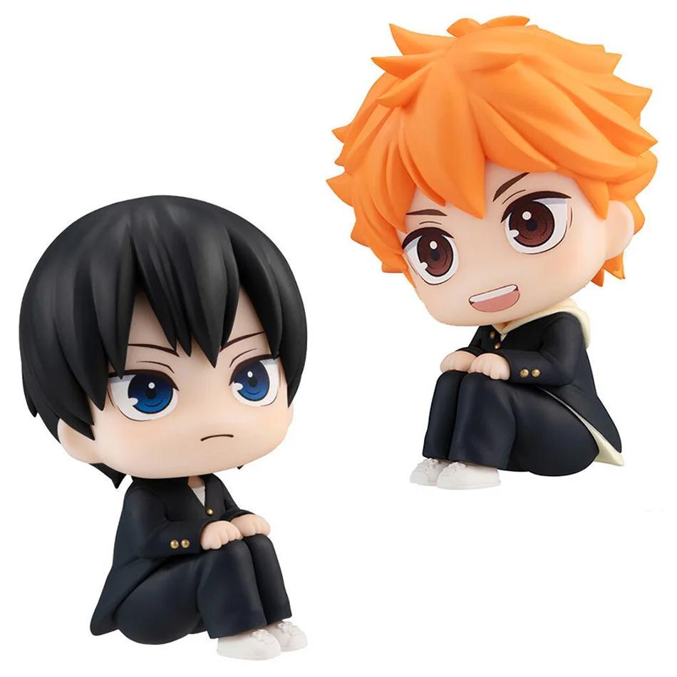 Manga Volleyball Jugend Q Version Charakter Sitzende Haltung Hinata Shoyo Kageyama Tobio Handgefertigtes PVC Modell Ornament Anime Spielzeug