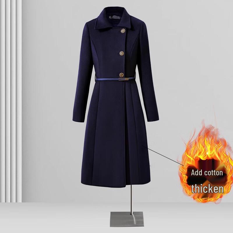 Teluoman Women's Mid-Length Professional Padded Wool Blend Coat