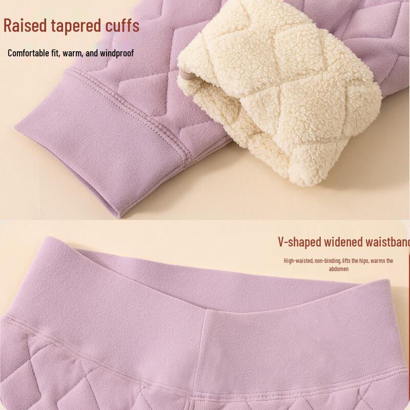 Women's 100% Wool High-Waist Fleece-Lined Thermal Leggings